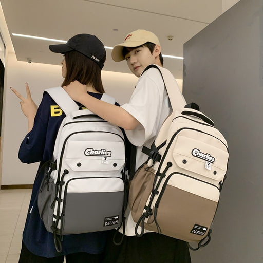large nylon contrast backpack - MRSLM