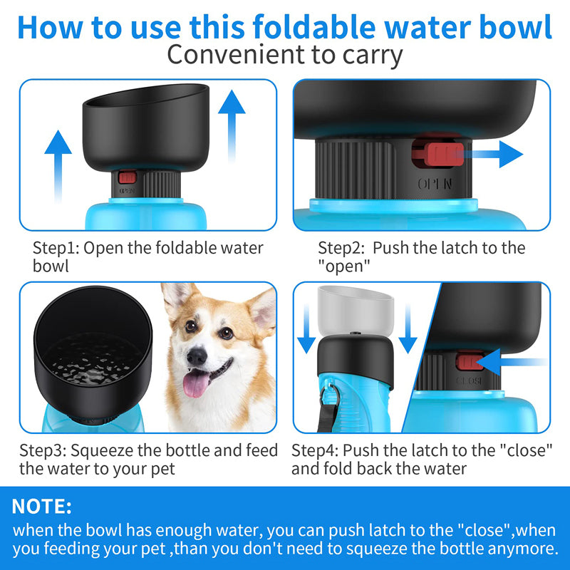 portable dog water bottle, view 8 - MRSLM