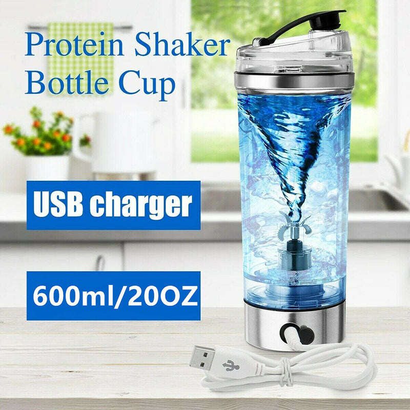electric USB rechargeable protein shaker cup, view 2 - MRSLM