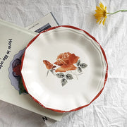 retro rose ceramic plate, view 7 - MRSLM