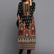 long-sleeve round-collar dress - MRSLM