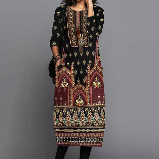 long-sleeve round-collar dress - MRSLM