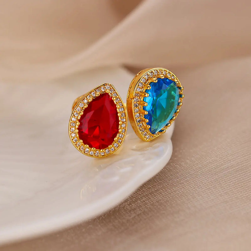water drop zircon ring, view 7 - MRSLM