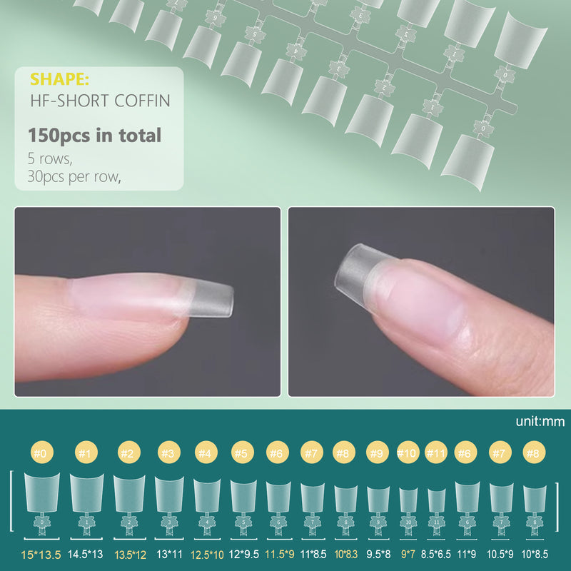 short half cover false nail tips, view 2 - MRSLM