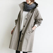 women's hooded windbreaker jacket with button pockets, view 2 - MRSLM