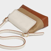 patchwork pu leather flap shoulder bag, view 4 - MRSLM