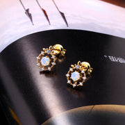 zircon opal ear studs - MRSLM