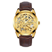 Hollow men's leather belt mechanical watch, view 3 - MRSLM