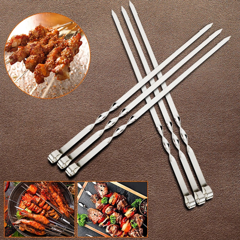 wide stainless steel barbecue skewers, view 7 - MRSLM