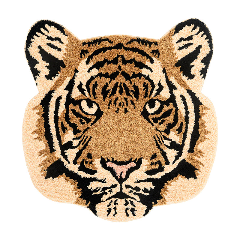 tiger head tufted rug, view 2 - MRSLM