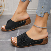 Flower hollow wedge sandals, view 5 - MRSLM