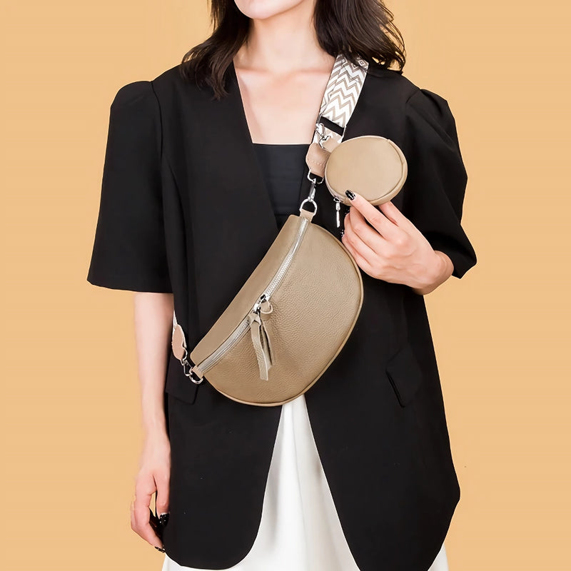 leather crossbody chest bag, view 12 - MRSLM