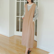 sleeveless V-neck long dress, view 7 - MRSLM