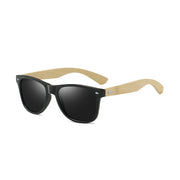 vintage bamboo wood square sunglasses, view 2 - MRSLM