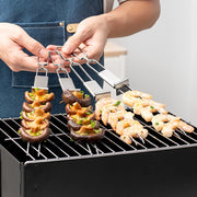 stainless steel semi-automatic bbq grill forks, view 6 - MRSLM