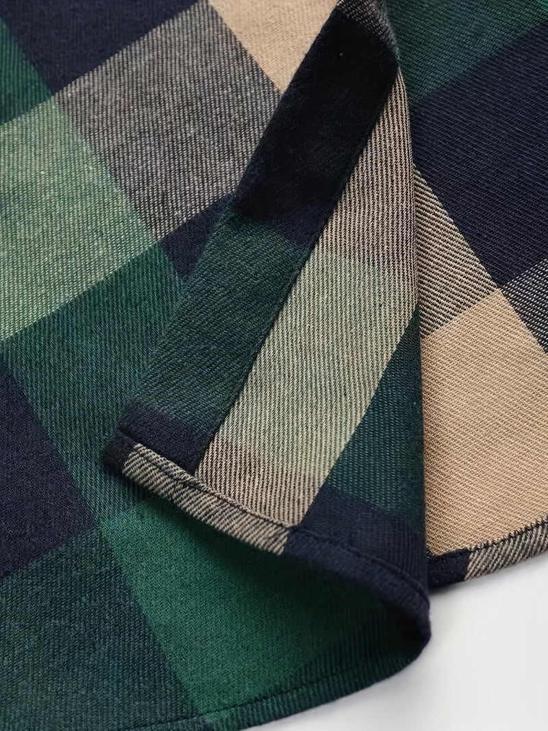 dark green plaid commuter shirt, view 5 - MRSLM