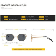 polygonal metal sunglasses for women, view 11 - MRSLM