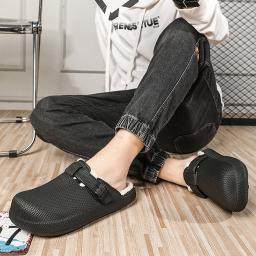 thick bottom warm slide slippers - MRSLM