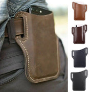 men's leather phone belt pouch, view 3 - MRSLM