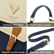 elegant women's split leather flap shoulder bag, view 5 - MRSLM