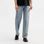 men's retro washed cargo jeans, view 3 - MRSLM