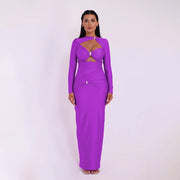 slim-fit hollow-out dress, view 3 - MRSLM