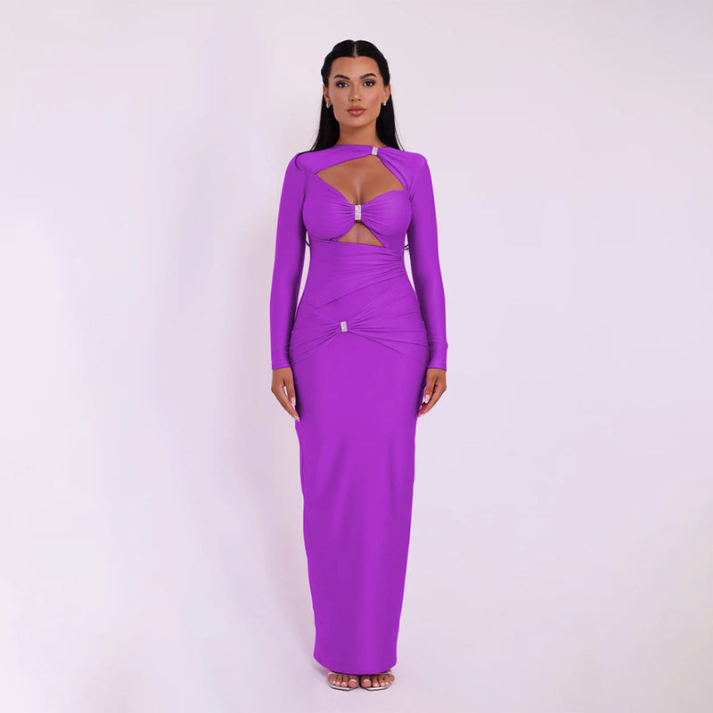 slim-fit hollow-out dress, view 3 - MRSLM