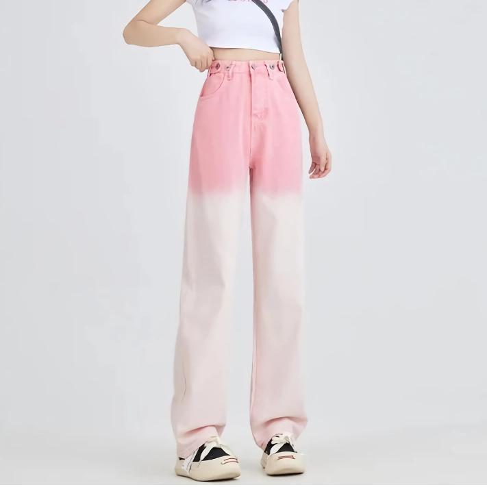 pink gradient wide leg jeans - MRSLM