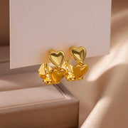 knotted heart stud earrings, view 10 - MRSLM