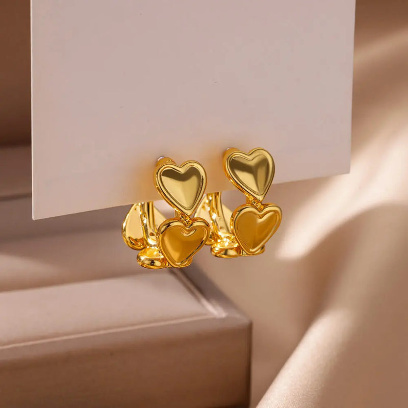 knotted heart stud earrings, view 10 - MRSLM