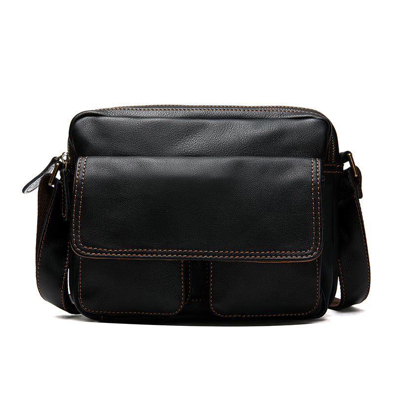 Men's leather shoulder messenger bag, view 5 - MRSLM