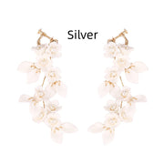 ceramic flower leaf ear clips, view 6 - MRSLM