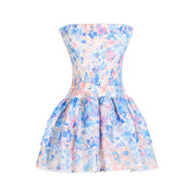 floral tube top ruffled beach dress, view 11 - MRSLM
