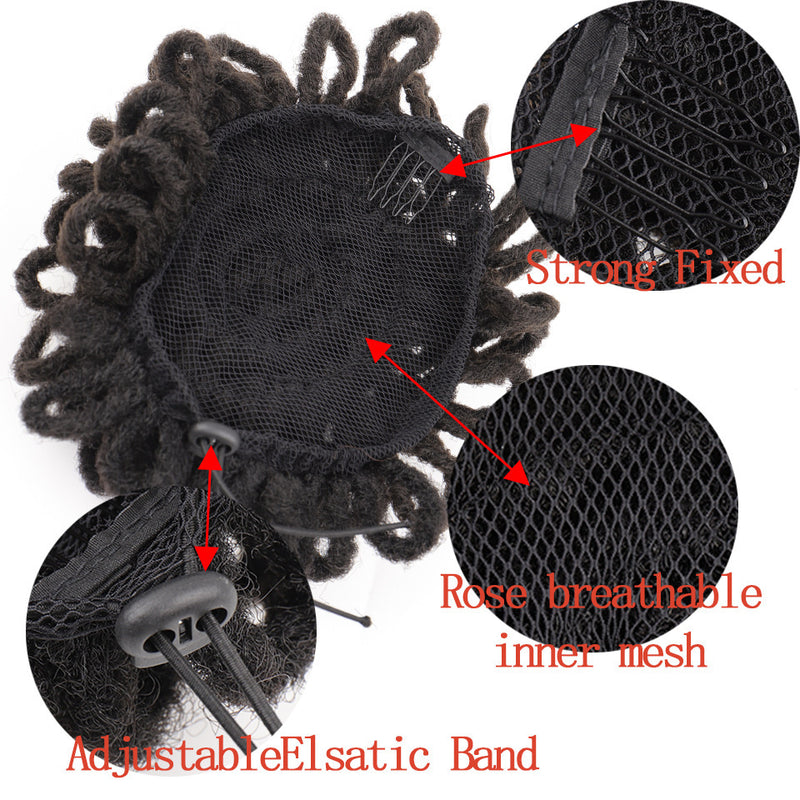 african wig bun drawstring afro hair, view 4 - MRSLM