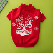 Christmas tree and reindeer knit dog sweater, view 4 - MRSLM