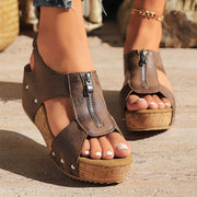Zipper wedge sandals, view 5 - MRSLM