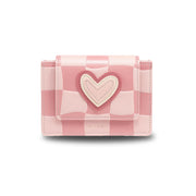 Checkerboard trifold wallet with cartoon print - MRSLM