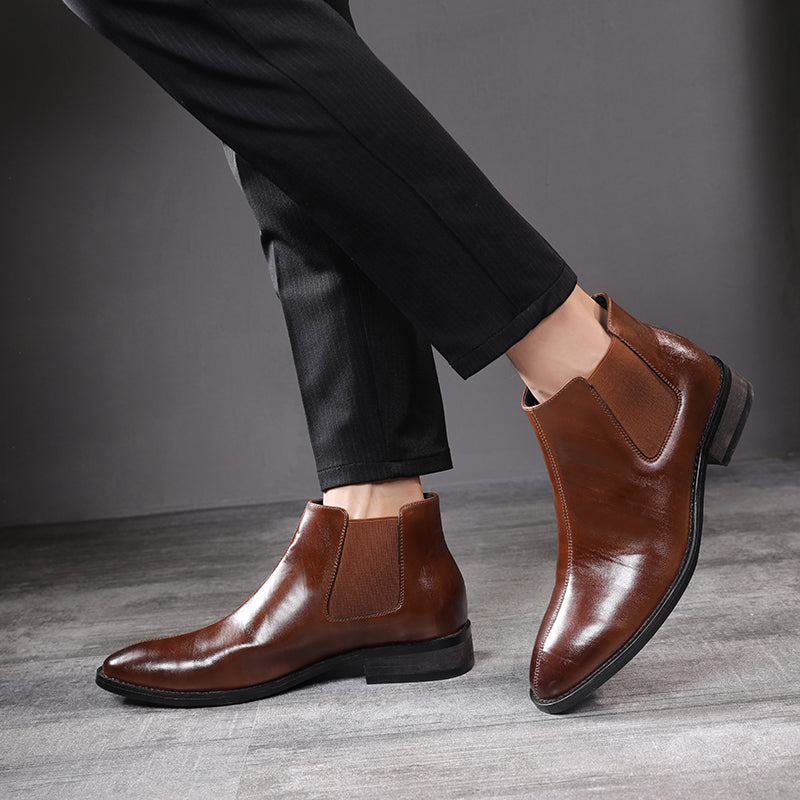 men's leather chelsea boots, view 12 - MRSLM