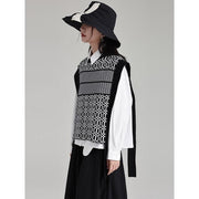 Black knit vintage vest, view 5 - MRSLM