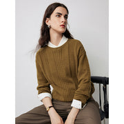 Women's twisted pattern pullover sweater, view 6 - MRSLM