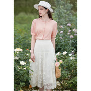 Floral embroidered stand collar blouse, view 6 - MRSLM