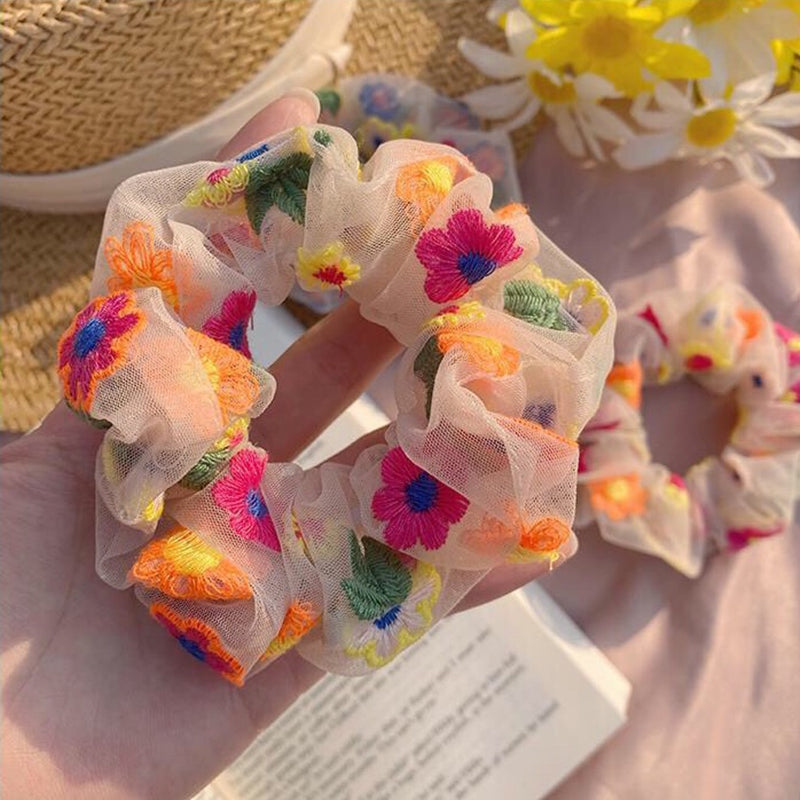 embroidery daisy elastic hair bands, view 17 - MRSLM