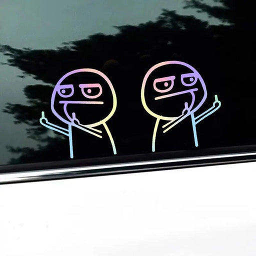 reflective middle finger car sticker - MRSLM