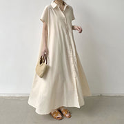 women's linen summer dress, view 4 - MRSLM