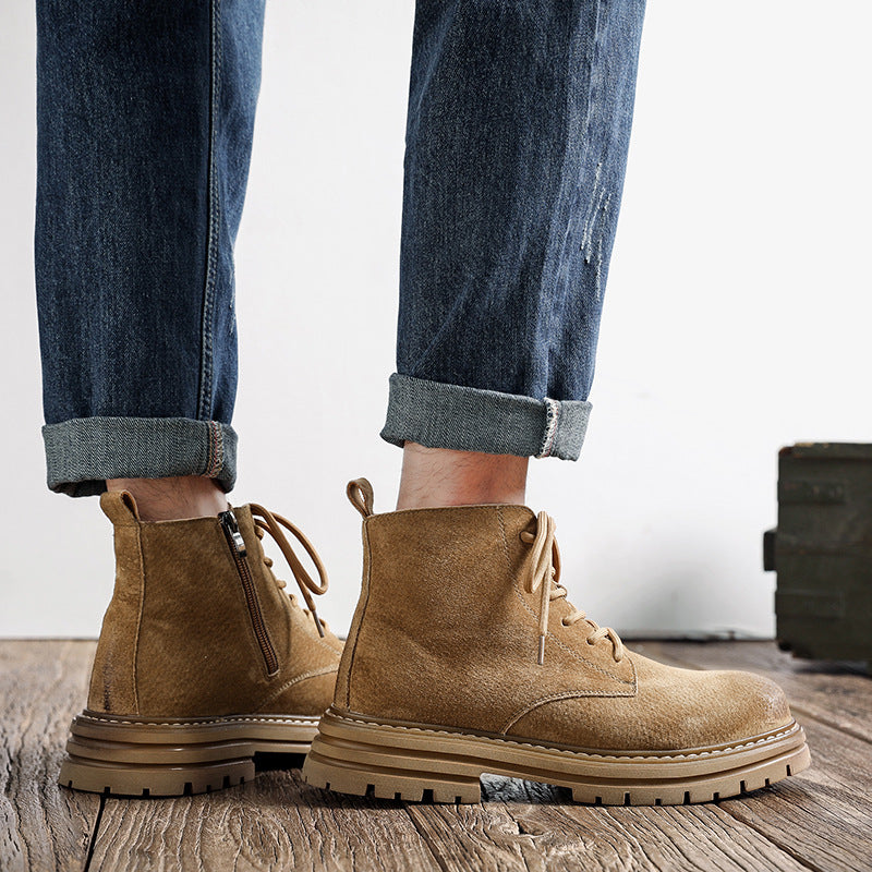 men's vintage leather ankle boots, view 10 - MRSLM