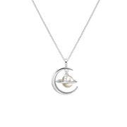 colorful silver clavicle necklace, view 3 - MRSLM