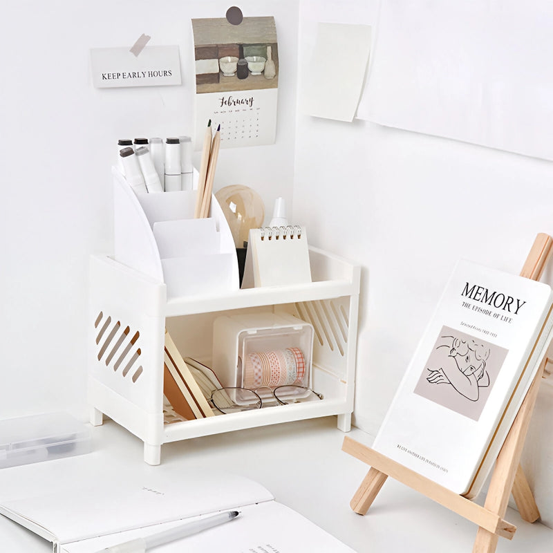 PP desktop double layer storage rack, view 7 - MRSLM