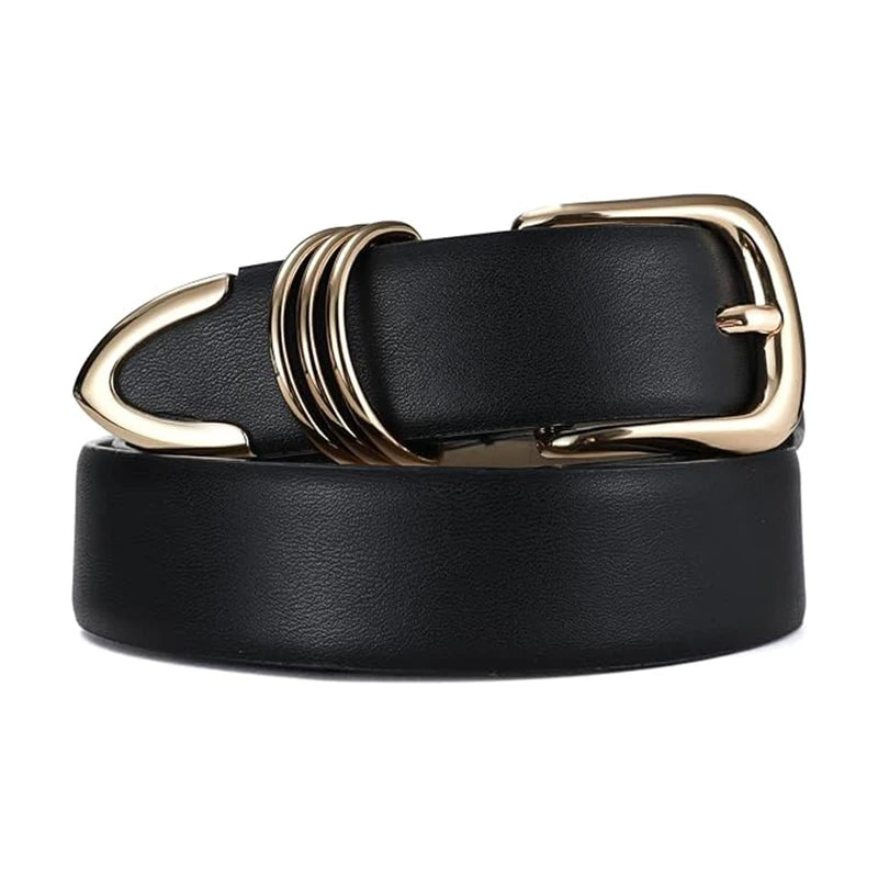 women's golden needle buckle belt, view 5 - MRSLM