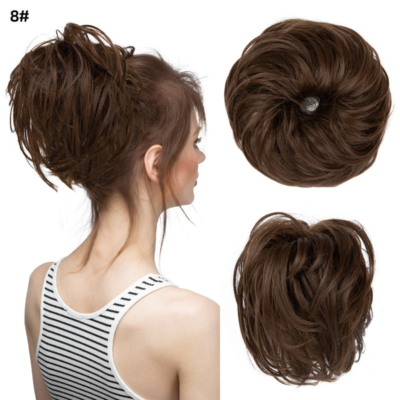 fluffy curly hair bun chignon, view 12 - MRSLM