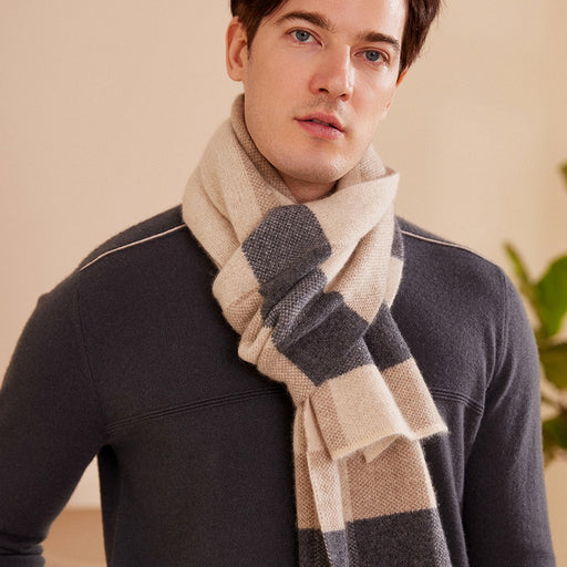 men's plaid cashmere scarf - MRSLM